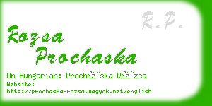 rozsa prochaska business card